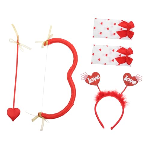 iplusmile 3 Stücke -Spielset Kopfbedeckung Valentinskopf bopper -Accessoires für Frauen Kostüm für Herzen Stirnband Valentinstag Stirnbänder für Frauen Nylon rot von iplusmile