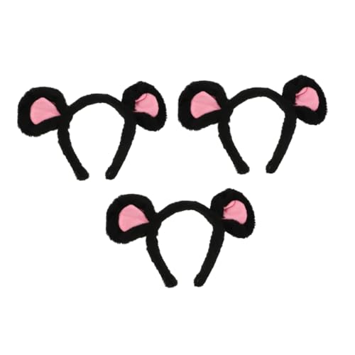 iplusmile 3-teiliges Kawaii-stirnband Mit Tierohren Für Cosplay Und Halloween, Haarband Mit Plüschmausohren Für Partys, Bühnenauftritte Und Verkleidungen von iplusmile