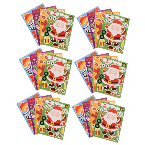 iplusmile 32 Blatt Teiliges Weihnachts Puzzle Sticker für Bunte Party Dekoration mit Schneemann und Weihnachtsmann Motiven Ablösbare Festival Aufkleber für Weihnachtsbasteln und iplusmile 32 Blatt Teiliges Weihnachts Puzzle Sticker für Bunte Party Dekoration mit Schneemann und Weihnachtsmann Motiven Ablösbare Festival Aufkleber für Weihnachtsbasteln und von iplusmile