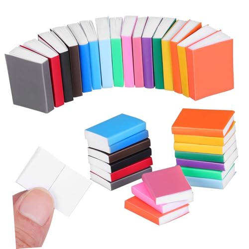 iplusmile 32 Stück Puppenhaus Mini-Fake-Bücher Minibücher im Maßstab 1:12 Miniaturen Leere Bücher Miniatur-Buchbibliothek Miniatur für Bücherregal beschichtetes Papier von iplusmile