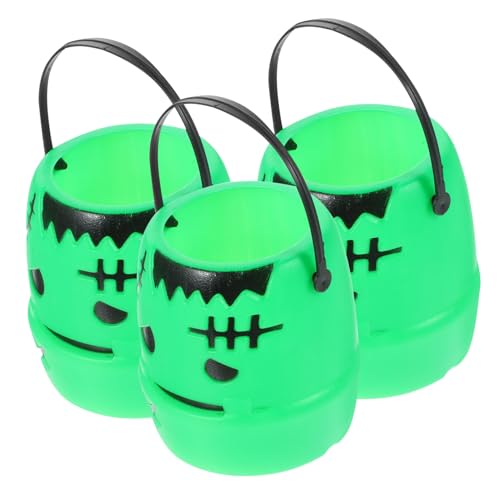 iplusmile 3Stücke Halloween Kürbis Eimer Kunststoff Süßigkeiten Halter für Halloween Partys Wiederverwendbar und Tragbar für Sammeln von Süßigkeiten und Dekoration von iplusmile