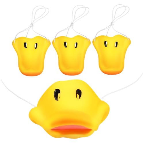 iplusmile 4 Stück Entenmaske Cosplay Zubehör Teiliges aus Leichtem Komfortablem Vinyl für Karneval Partys und Kostüme Wiederverwendbare Sichere und Anpassbare Entennase für Altersgruppen von iplusmile