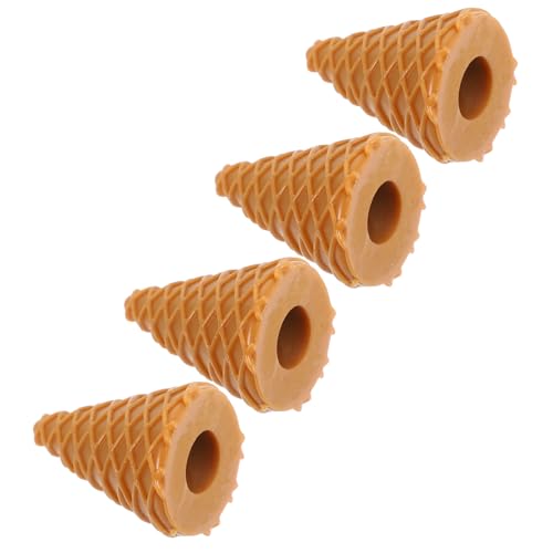 iplusmile 4 Stück Knuspriger Simuliertes Eistüten- künstliche Nahrung Leeres Eistütenmodell Mini Waffeln Party-Essen-Requisiten Puppenhaus- PVC Chocolate von iplusmile