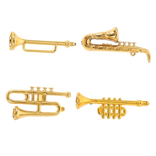 iplusmile 4 Stück Mini Saxophon Modellpuppe Mini Gitarre Musikinstrumente Kleines Saxophon Mini Trompete Spielzeugzubehör Herstellung Von Miniaturen Mini Instrumente Honig von iplusmile