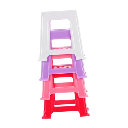 iplusmile 4 Stück Mini-Stuhlmodell Miniatur-Bank Kleiner Hocker Mini-Stuhl-Modell Miniaturmöbel Mini-Puppenhaus-Zubehör puppenhaus Wohnzimmer möbel winzige Möbel Plastik von iplusmile