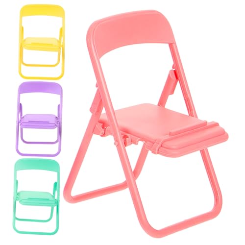 iplusmile 4 Stück Puppenhausstuhl Modell Babypuppe Mini Puppenhauszubehör Miniatur Puppenhausmöbel Miniatur Klappstuhl Puppenhauszubehör Miniatur Stühle Für Puppenhaus Kunststoff von iplusmile