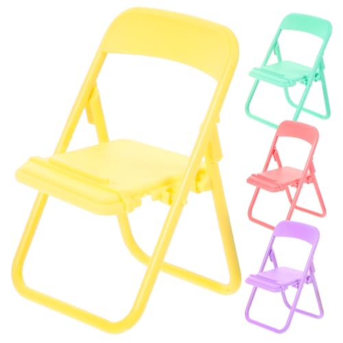 iplusmile 4 Stück Puppenhausstuhl Modell Babypuppe Miniatur Klappstuhl Möbel Für Puppenhaus Mini Puppenhauszubehör Puppenhausmöbel Puppenhaus Miniaturen Puppenhausstuhl Kunststoff von iplusmile