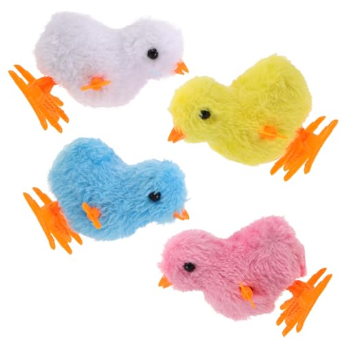 iplusmile 4 Stück Simulations-kükenspielzeug Quietschendes Huhn Realistisches Huhn Hüpfender Hase Uhrwerk-Ornament Hühnerpuppe Gastgeschenke Für Ostern Farmdekor Uhrwerksspielzeug Plastik von iplusmile