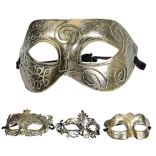 iplusmile 4 Stück Teiliges Retro Masken Antike Halbgesichtsmasken für Halloween Karneval Maskenball und Kostümpartys Vintage Design für Erwachsene Geeignet für Maskerade und Rollenspiele von iplusmile