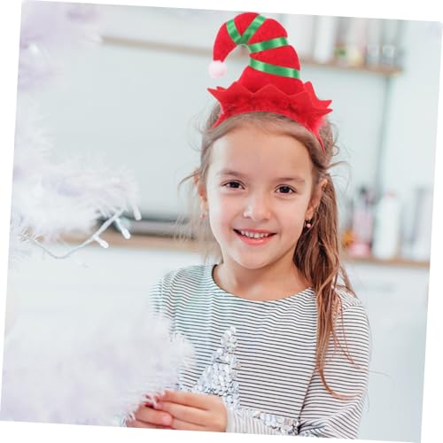 iplusmile 4 Stück Teiliges Weihnachts Haarband Niedliche Elf Mütze Haarreifen Rutschfeste Kinderhaarschmuck Festliche Kopfbedeckung für Xmas Party Cosplay und Fotografie von iplusmile