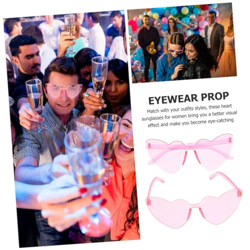 iplusmile 4 Stück Transparente Randlose Herz Sonnenbrillen Leichte Partybrillen im Candy Farbverlauf Bruchsichere Hautfreundliche Rahmenlose Sonnenbrille für Pool Strand Fotoshootings und von iplusmile