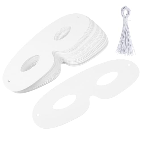 iplusmile 40 Stückdiy Weißpapiermasken für Kinder Und Erwachsene - Leere Handbemalte Masken für Halloween, Cosplay Und Partys, 18,5 Cm von iplusmile