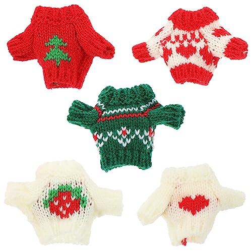 iplusmile 5 Stck Teiliges Puppen Strickpullover Niedliche Austauschbare Winter Outfits für Mädchenpuppen Bunte Muster Leicht und Tragbar für Puppenbekleidung und Fantasievolles Ankleiden von iplusmile