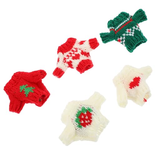 iplusmile 5 Stck Teiliges Puppen Winteroutfit Austauschbare Strickpullover aus Baumwolle Bunte Muster für Stilvolle Puppenkleidung Komfortabel und Fein Verarbeitet für Kreatives Ankleiden von iplusmile