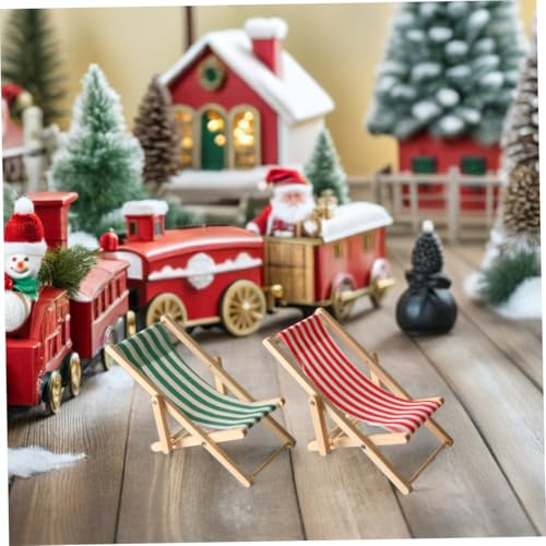 iplusmile 5 Stück Miniatur Klappbarer Strandstuhl Teiliges Leichtes Puppenhaus Zubehör Detailliertes Mini Strandstuhl Modell für DIY Feengarten und Wohnraumdekoration von iplusmile