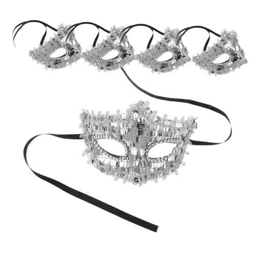 iplusmile 5 Stück Teiliges Glitzernde Halloween Halbgesichtsmaske für Damen Komfortabel für Karneval Kostümparty Cosplay und Festliche Anlässe von iplusmile