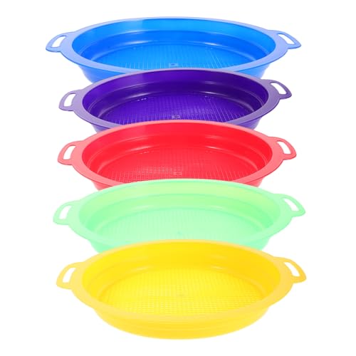 iplusmile 5 Stück Teiliges Sandspielzeug aus Robustem Kunststoff Kindersicheres Sand und Steinsieb für Strand Sandkasten und Garten Farbenfrohe Sandsiebe für Vielseitigen Sommerspaß von iplusmile