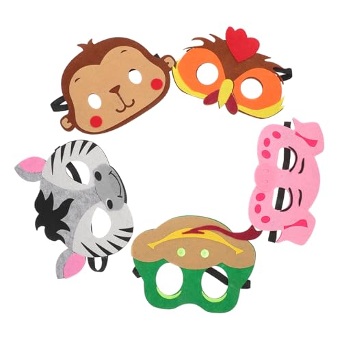 iplusmile 5 Stück Teiliges Tierkostüm Masken Cartoon Halbgesicht Tiermotiv Maske Leicht und Wiederverwendbar Für Halloween Geburtstag Kostüm Party Zubehör von iplusmile