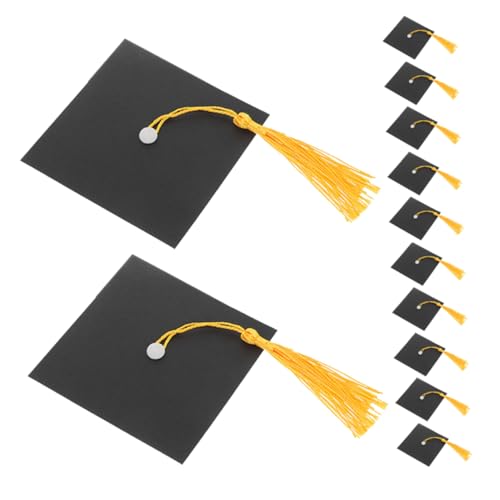 iplusmile 50 Satz Doktorhut Süßigkeitendekoration Abschlusskucheneinsatz Graduierungsaufsätze für Tische Abschlusshut-Dessertornament glückwunsch grad dekorationen Polyester von iplusmile