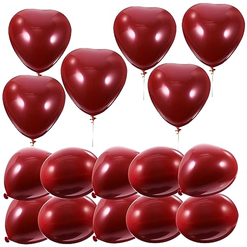 iplusmile 50 Stück Herzförmiger Ballon Valentinstag Hochzeit Herzballons mehrfarbig geformt Und Hi Partydekorationen Latexballons in Herzform Herz Latexballons Emulsion rot von iplusmile