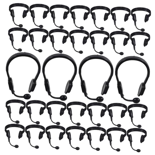 iplusmile 50 Stück Teiliges Miniatur Mikrofon Headset Zubehör für Puppen Kleine Schwarze Kopfhörer für DIY Puppenhaus Dekoration Kreative Plastik Cosplay Kopfhörer Detailreich und Kompakt von iplusmile