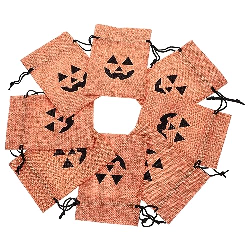 iplusmile 50Stücke Halloween Geschenkbeutel mit Kordelzug Durchsichtige Süßigkeitentüten im Kürbis für Halloween Partys Snacktaschen von iplusmile