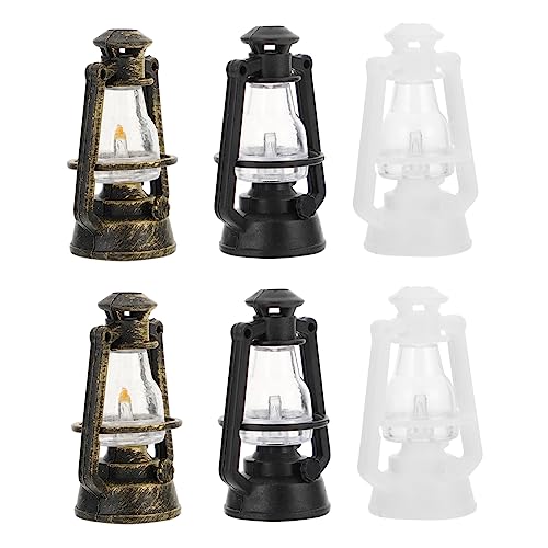 iplusmile 6 Stück Mini Öllampen Zubehör Puppenszene Miniatur Laterne Vintage Heimdekor Dekoration Retro Antike Mini Petroleumlampe Imitation Von Petroleumlampen Aus Kunststoff von iplusmile