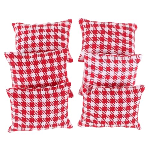 iplusmile 6 Stück Mini Sofakissen Aus Simuliertem Stoff Winzig Für Puppenhaus Dekorative Gefälschte Requisiten Miniaturen Mini Für Puppenhauszubehör Kleine Kissen Spitze Puppenhaus von iplusmile