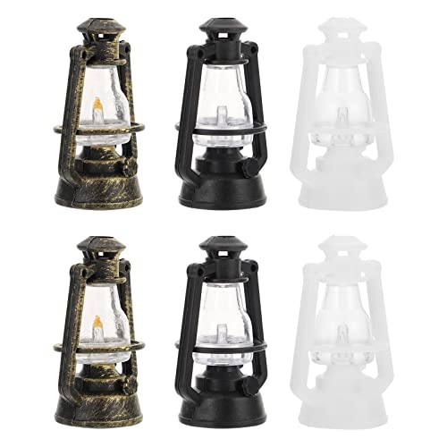 iplusmile 6 Stück Mini -öllampenzubehör Miniatur Szene Puppenhausmöbel Minilampe Für Puppenhaus Mini-puppenstubenlampe Mini-petroleumlampe Puppenhaus-dekore Plastik von iplusmile