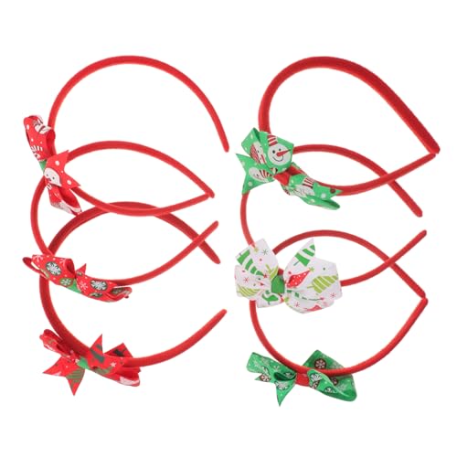 iplusmile 6 Stück Teiliges Haarreif mit Großen Schleifen Weihnachtliche Haarschmuck für Mädchen Leichtes Handgefertigtes Stirnband Festliche Dekoration für Party Karneval Cosplay und von iplusmile