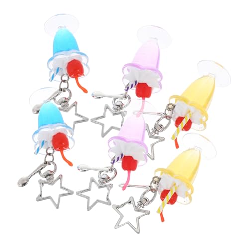 iplusmile 6 Stück Teiliges Mini Eisbecher Anhänger Süße Bunte Schlüsselanhänger und Bag Charms für Damen als für Handtaschen Rucksäcke und Autoschlüssel von iplusmile