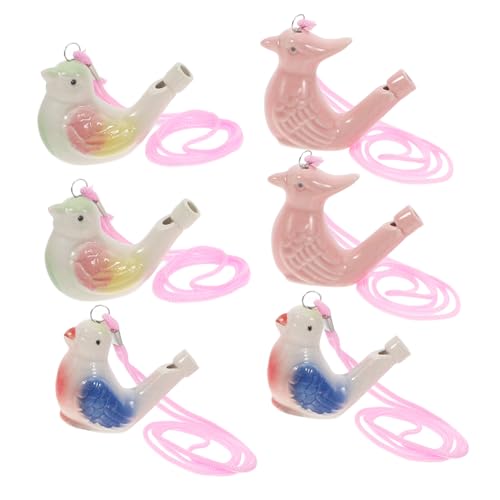 iplusmile 6 Stück Vogelpfeife Keramik Möwenstatue Pfeifen Mit Lanyards Wassergeräuschemacher Bad Musikalische Liedpfeifen Für Kinder Partygeschenke Weihnachten Halloween von iplusmile