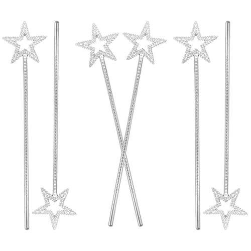 iplusmile 6 Teiliges Zauberstab Set Für Mädchen Feenparty Inklusive Engel Zubehör Entzückender Zauberstab Cosplay Gefälligkeiten Stab Bühnenrequisite Hexenstab Bühnenauftritt von iplusmile