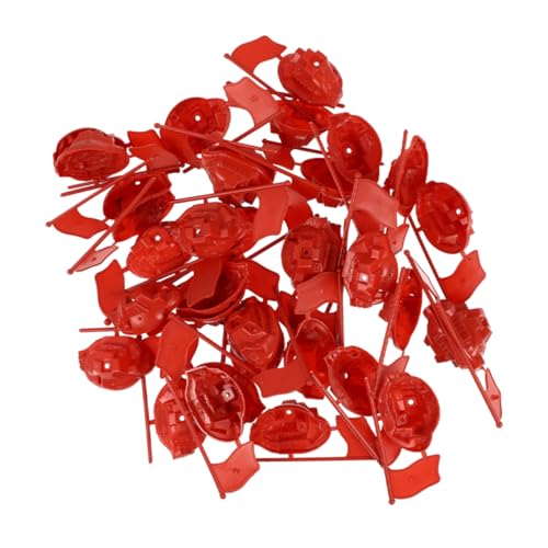 iplusmile 60 Stück Roter Fahnenmodell Spiel Flagge Solide Rote Flagge Rote Warnflagge Plastikfahne Schreibtischfahnen Tischfahnen Mini-tischfahne Mini -flaggen Tischflagge Rot Plastik von iplusmile