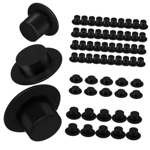 iplusmile 60 Stück Teiliges Mini Zylinderhut Schneemann Hüte Kleine DIY Bastel Dekorationen für Weihnachten Deko Handgemachte Figuren Zubehör von iplusmile