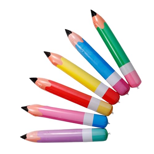 iplusmile 6Stücke Aufblasbare Bleistift Dekoration Bleistift Requisiten Leuchtenden Farben Für Klassenzimmer Und Schulanfang Partys Und Festliche Anlässe von iplusmile