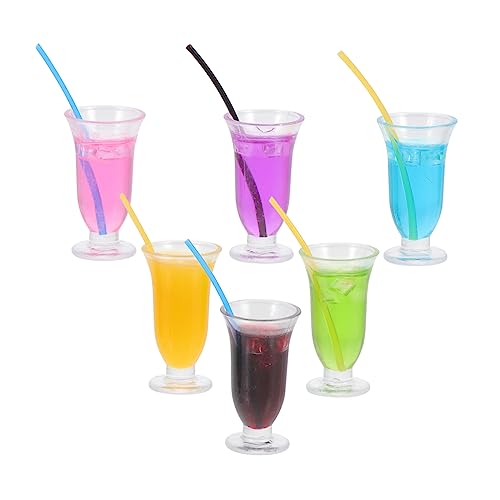iplusmile 6Stücke Mini Cocktail Dekoration Teiliges Realistische Simulation für Puppenhaus und Rollenspiele Geschenkidee für Vielseitig Einsetzbar von iplusmile