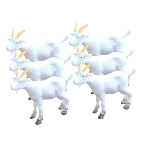 iplusmile 6stücke Simulierte Ziegenfiguren Miniatur Ziegen Ornamente Für Garten Schreibtisch Und Landschaften Tiermodelle Für Dekoration Und Bastelprojekte von iplusmile