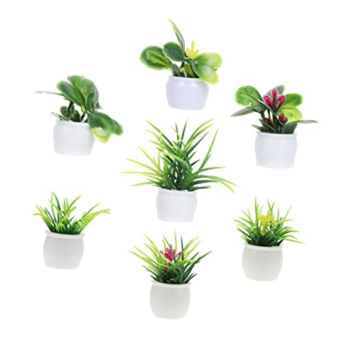 iplusmile 7 Stück Mini Pflanzenmodell Mini Kunstpflanzen Miniaturpflanzen Miniatur Kunstpflanze Mini Pflanzen Grünpflanzen Ornament Dekorationen Miniatur Topfpflanzen von iplusmile