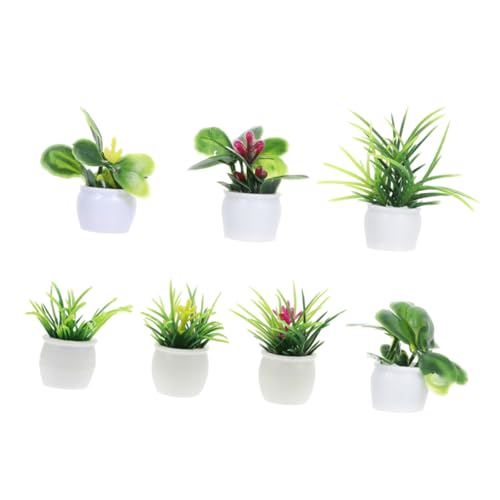 iplusmile 7 Stück Mini Pflanzenmodell Mini Pflanzen Miniatur Kunstpflanze Grünpflanzen Ornament Miniatur Pflanzen Mini Kunstpflanzen Dekorationen Mini Hausbedarf Mini Hausschmuck von iplusmile