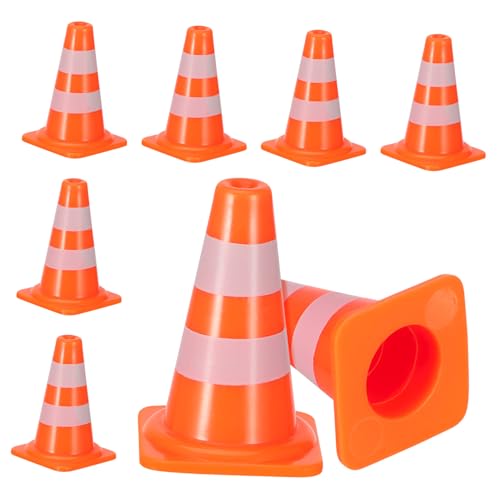 iplusmile 7 Stück Teiliges Verkehrszeichen Realistische Orangefarbene Straßensperren und Verkehrsleitkegel Kindersicheres Lernspielzeug zur Verkehrssimulation für Garten Schule und von iplusmile