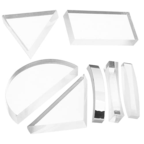 iplusmile 7St Optisches Linsenset optical prism physik experimente Konvexlinse Gläser Linse für den naturwissenschaftlichen Unterricht Konkave Linse Experimentierwerkzeuge Glas Transparent von iplusmile