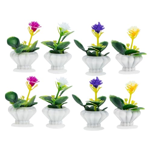 iplusmile 8 Stück Mini Pflanzenmodell Miniatur Künstliche Bonsai Pflanze Sukkulenten Dekorationen Künstliche Pflanze Topfpflanzen Kunstpflanzen Grünes Blumendekor Heimdekoration von iplusmile