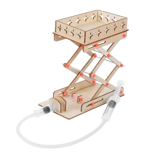 iplusmile DIY Hydraulischer Lab Jack Hebebühne Holz Bausatz Hydraulisch Betriebenes Wissenschaftsspielzeug für Interaktives Lernset Kreativität und Motorik von iplusmile