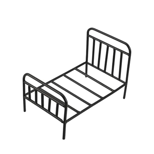 iplusmile Eisenbett Blumenständer für Puppenhaus Vintage Metallmöbel für Schlafzimmer Dekoration Elegantes Design für Kleine Pflanzen und Wohnräume von iplusmile
