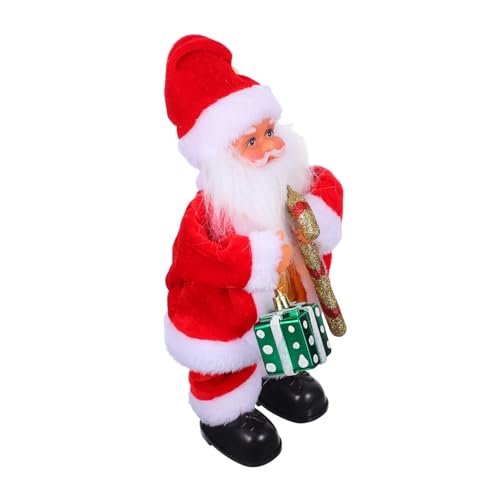 iplusmile Elektrische Weihnachtsmann Dekofigur mit Musik und Beweglichen Gelenken Lustiges Cartoon für Vielseitige Weihnachtsdekoration für Party und Heim Festliche Tisch und von iplusmile