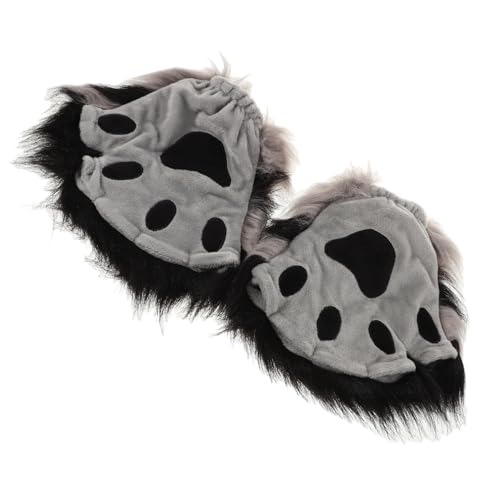 iplusmile Flauschige Fingerlose Katzenpfoten Handschuhe Weiche Kunstpelz Krallen Niedliche Cartoon Tierpfoten für Kostüm Cosplay Party Praktische für Erwachsene Einzigartige Plüsch von iplusmile