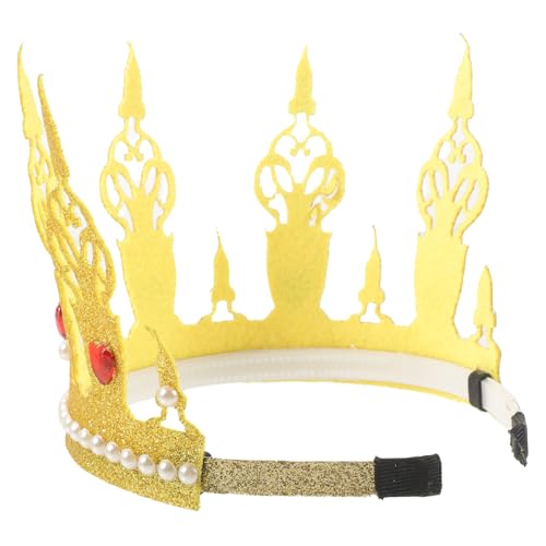 iplusmile Geburtstagskrone Stirnband für Kleinkinder Goldenes Leichtes Party Haarband Eleganter Kopfschmuck für Mädchen Charmante Prinzessinnen Krone für Besondere Anlässe und Fotos von iplusmile