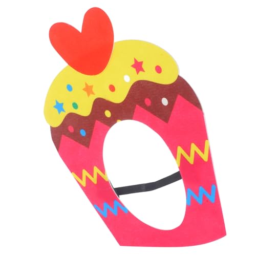 iplusmile Geburtstagsmütze Leichter Wiederverwendbarer Partyhut aus Vliesstoff Kreative Foto Requisite mit Niedlichem Kuchen Design für Familienfeiern und Kindergartenpartys Festliche von iplusmile