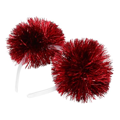 iplusmile Glitzerndes Pompom Stirnband für Süßes Haaraccessoire mit Lamettbällen für Partys und Feiertage Bequem und Weinrot Kleine iplusmile Glitzerndes Pompom Stirnband für Süßes Haaraccessoire mit Lamettbällen für Partys und Feiertage Bequem und Weinrot Kleine von iplusmile